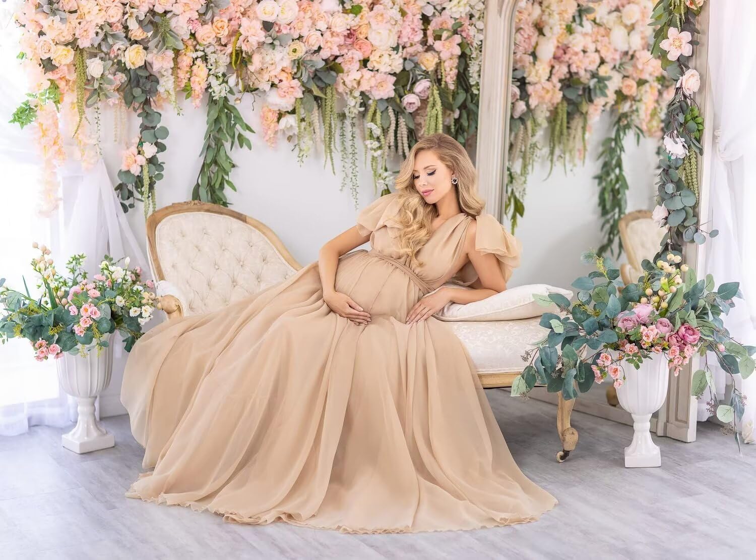 Blue Puffy Tulle Maternity Dresses for Photoshoot SY002