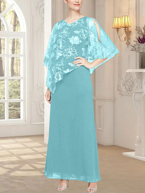 Vestido largo de malla brillante con corpiño asimétrico superpuesto novedoso