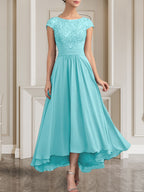 Vestido de gasa con encaje y lentejuelas para madre de la novia, corte A, largo hasta el suelo
