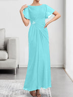Vestido de gasa con encaje, corte A, ilusión, largo hasta la rodilla, para madre de la novia, con lentejuelas y abalorios