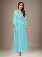 Vestido de gasa con lentejuelas en color ciruela