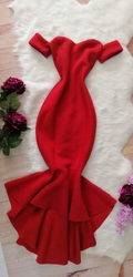 Herzförmiger Ausschnitt Rotes Meerjungfrau-Ballkleid Rotes Abendkleid Y6044