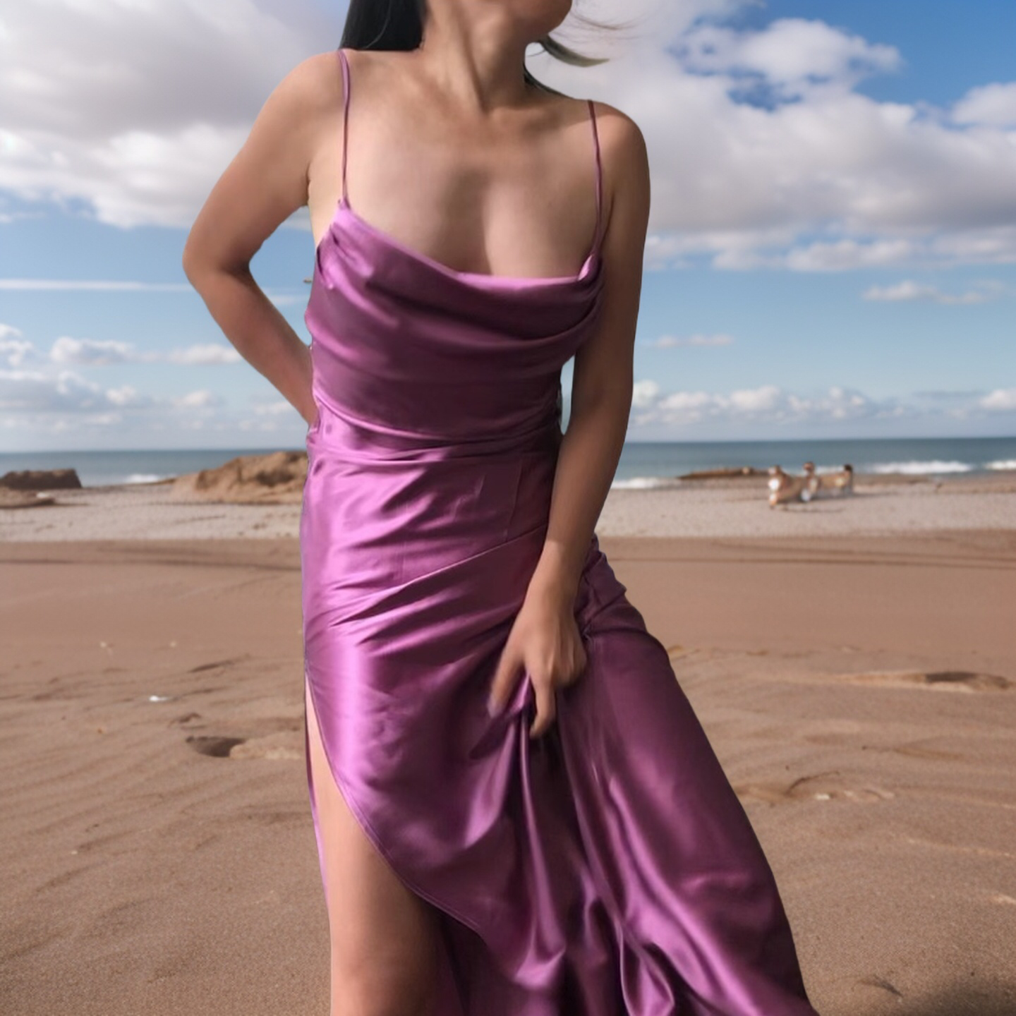 Metallic Mauve Rhiannon Dress