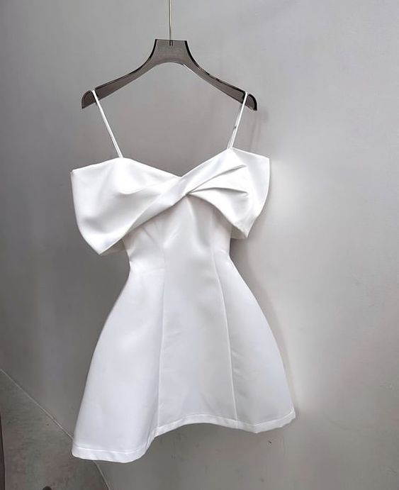Vestido blanco de fiesta de bienvenida con corte en A, vestido blanco para fiesta de cumpleaños Y5970
