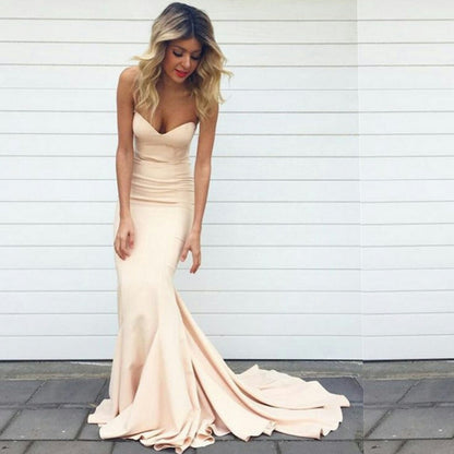 Einfache Chiffon Brautjungfernkleider Meerjungfrau Sweetheart Neck Ballkleider