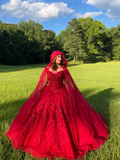 Luxuriöses rotes Quinceanera-Kleid, rotes Ballkleid, rotes Sweet 16-Kleid Y2338