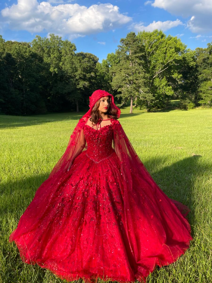 Luxuriöses rotes Quinceanera-Kleid, rotes Ballkleid, rotes Sweet 16-Kleid Y2338