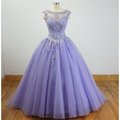 Wunderschöne Flügelärmeln Lavendel Ballkleid Quinceanera Kleider Spitze Appliqued Sweet 16 Kleid Y7341