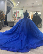 Vestido de quinceañera azul real estilo princesa, vestido de baile para dulces 16 Y4440