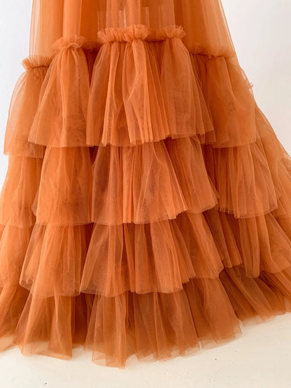 moban-Tulle Robe-Size-S~4XL