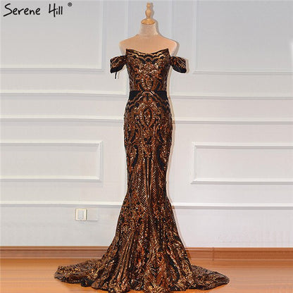 En oferta, sin devolución ni reembolso. Vestidos de fiesta negros sexys africanos con lentejuelas, sin mangas, estilo sirena, 2025. Vestidos de fiesta sexys de lujo LA60935. 