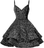Pailletten-Heimkehrkleider für Teenager, glitzernde kurze Ballkleider SYH87 