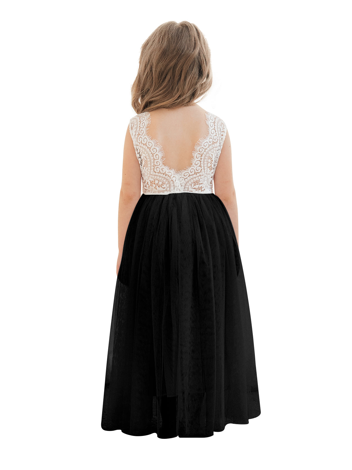 A-Linie Spitze Tüll Knöchellang Weiß Kleid (2003227597) 