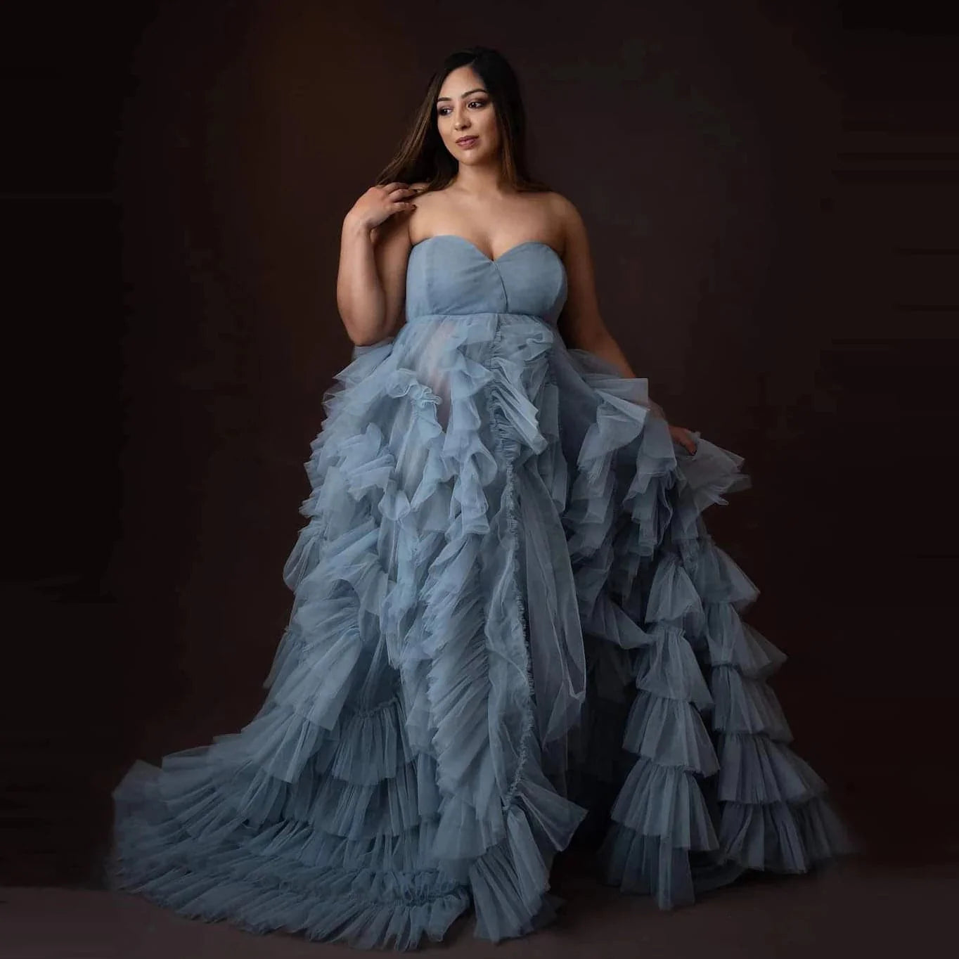 Sweetheart Tulle Maternity Gown for Photoshoot SY053