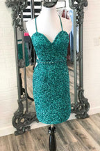 Ärmelloses Pailletten-Abschlusspartykleid SYH55 