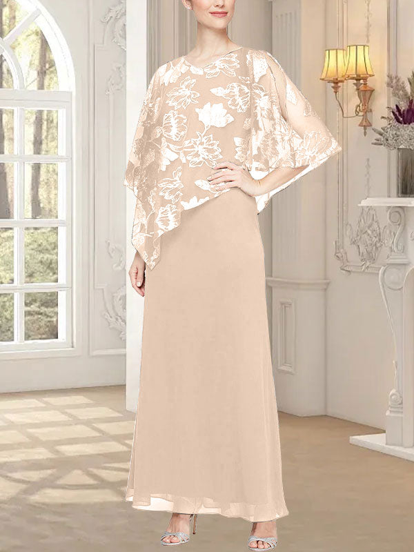 Vestido largo de malla brillante con corpiño asimétrico superpuesto novedoso