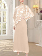 Vestido largo de malla brillante con corpiño asimétrico superpuesto novedoso