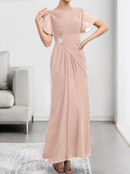 Vestido de gasa con encaje, corte A, ilusión, largo hasta la rodilla, para madre de la novia, con lentejuelas y abalorios