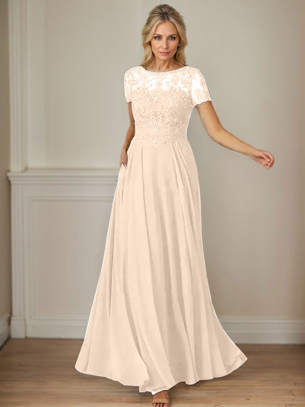 Dunkelmarineblaues A-Linien-Chiffonkleid mit U-Boot-Ausschnitt und Pailletten 