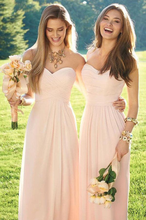 Vestidos de dama de honor vintage de gasa rosa ruborizado BD088