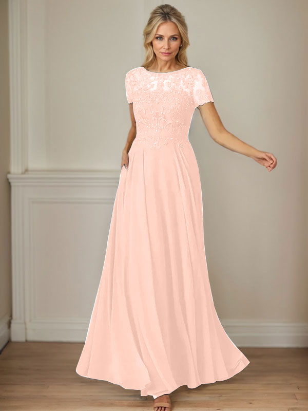 Dunkelmarineblaues A-Linien-Chiffonkleid mit U-Boot-Ausschnitt und Pailletten 
