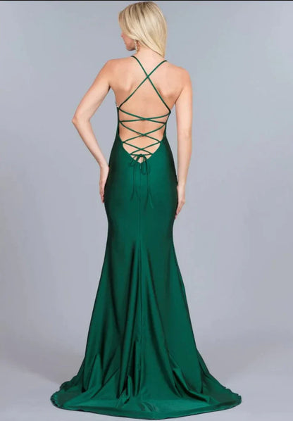 Vestido maxi ajustado con espalda abierta para dama de honor SCB22