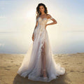 Bohemia Off Shoulder Wedding Dresses Women's Elegant Sleeveless Retro Sweet Lace Decal A-Line Backless Bridal Gowns Vestidos De-payinti