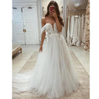 Bohemian Wedding Dresses Sleeveless Shoulder Women Sexy Sweetheart Lace Applique Bridal Gowns Formal Beach Wedding Party Robe De-payinti