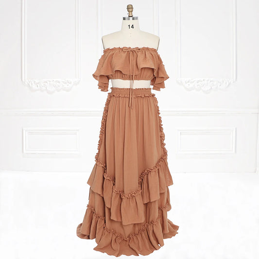 Boho 2 Pieces Set Women Beach Dress Outfit for Photo Shoot Photography Dress SY231101