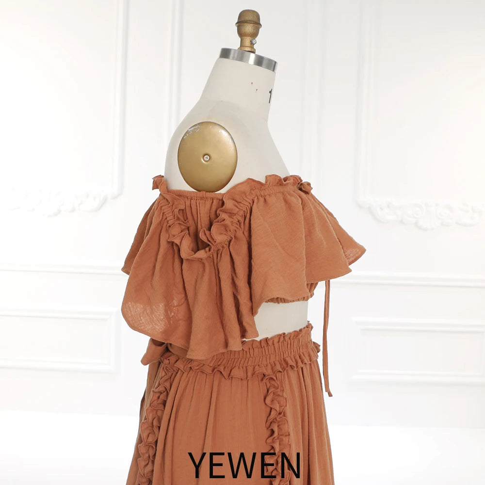 Boho 2 Pieces Set Women Beach Dress Outfit for Photo Shoot Photography Dress SY231101