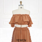 Conjunto bohemio de 2 piezas para mujer, vestido playero para sesión fotográfica, SY231101 