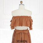 Conjunto bohemio de 2 piezas para mujer, vestido playero para sesión fotográfica, SY231101 