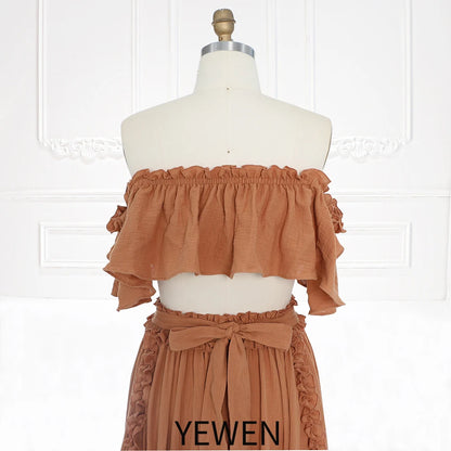 Boho 2 Pieces Set Women Beach Dress Outfit for Photo Shoot Photography Dress SY231101