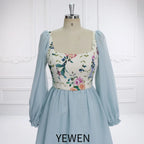 Vestido de maternidad bohemio de algodón con estampado floral y mangas largas para sesión de fotos de embarazo, YEWEN SY231139 