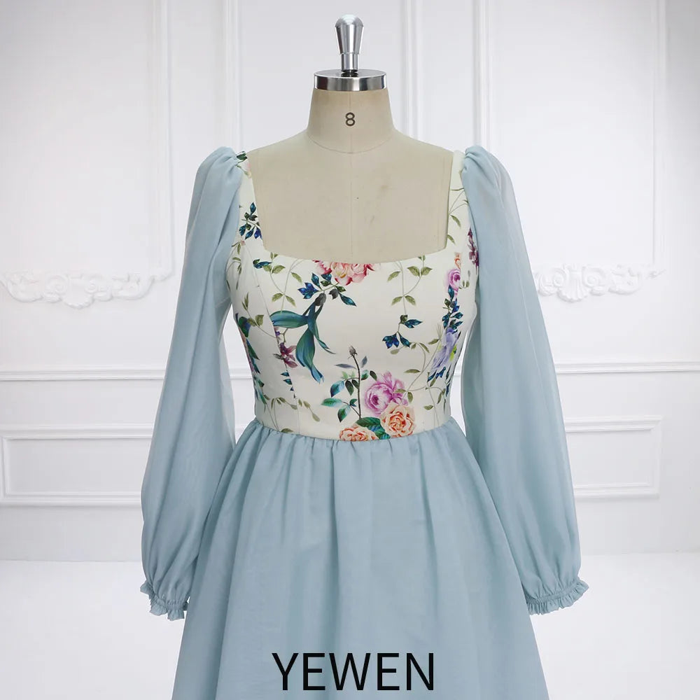 Boho Long Sleeves Printing Floral Cotton Top Maternity Dress for Photo Shoot Pregnancy Shooting Dress YEWEN SY231139