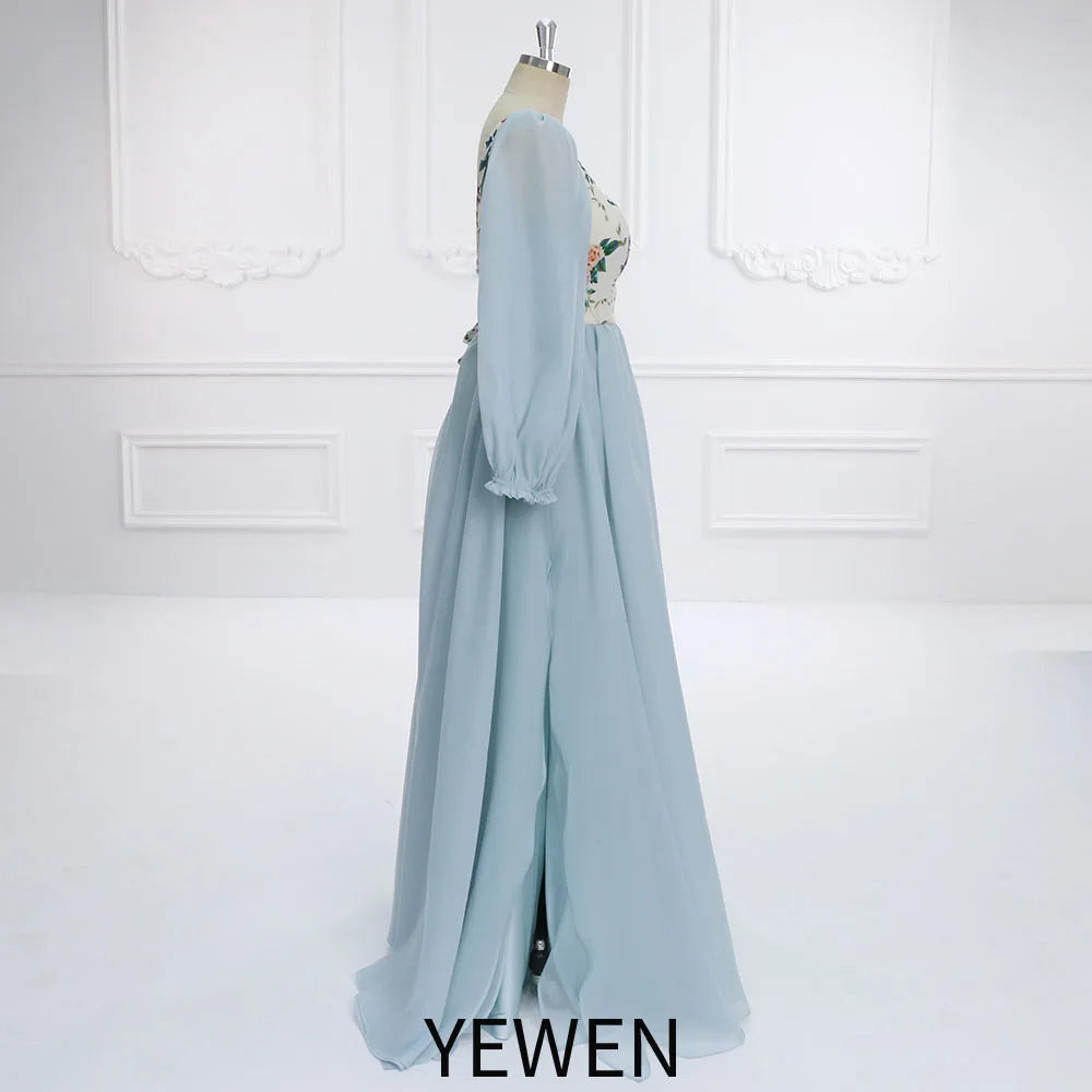 Vestido de maternidad bohemio de algodón con estampado floral y mangas largas para sesión de fotos de embarazo, YEWEN SY231139 