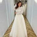 Romantic Wedding Dresses Mermaid High Neck Long Sleeves Exquisite Lace Appliques Princess Style Beach Mopping Bride Gowns-payinti