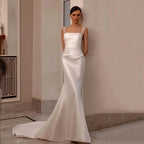 Boho Wedding Dresses Off The Shoulder With Sequined Square Neck Ball Gowns Smooth Satin Formal Bridal Party Vestido De Novia-payinti