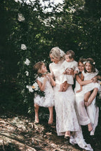 Vestidos de novia bohemios de encaje, escote alto y mangas largas, estilo rústico, WD594
