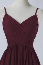 Vestidos de fiesta cortos de gasa con tirantes finos, sin mangas y corte en A, con bolsillos 