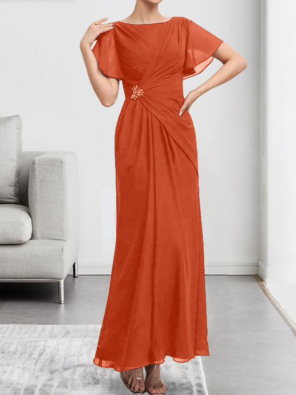 Vestido de gasa con encaje, corte A, ilusión, largo hasta la rodilla, para madre de la novia, con lentejuelas y abalorios