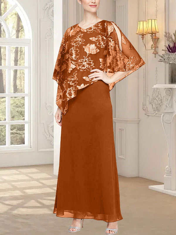 Vestido largo de malla brillante con corpiño asimétrico superpuesto novedoso