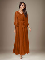 Vestido de gasa con lentejuelas en color ciruela