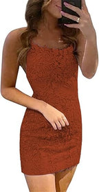 Vestidos de fiesta sin mangas con tirantes finos y encaje azul de columna corta 