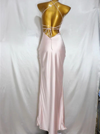 Vestido de fiesta largo ajustado rosa, vestido de noche Y8158