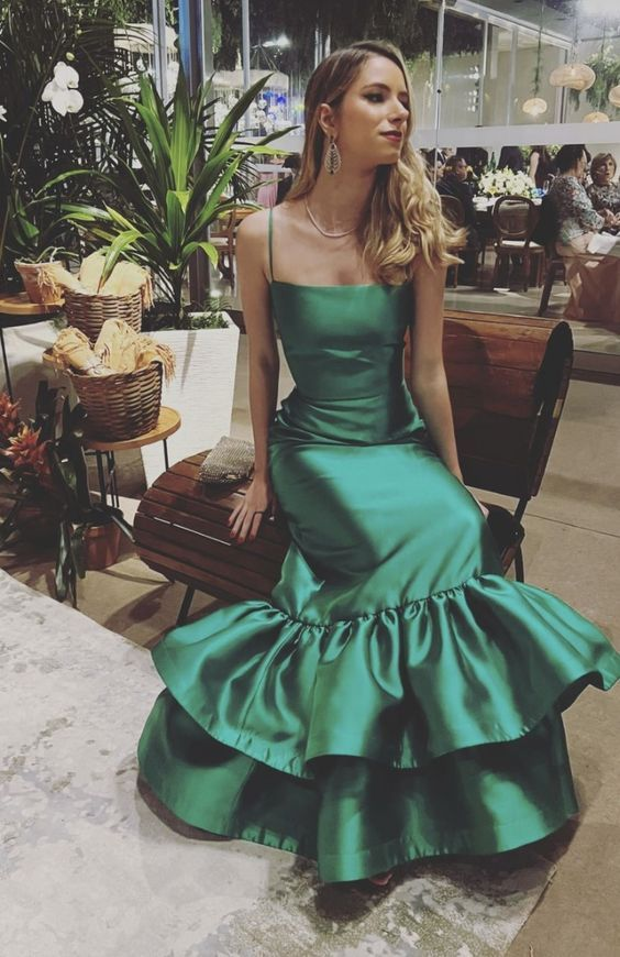 Neu kommen grünes Abendkleid Abendkleid Lange Ballkleider Y5455