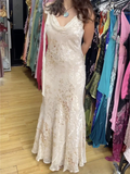 Einzigartiges Satin-Print Meerjungfrau Ballkleid Langes Abendkleid Y8307