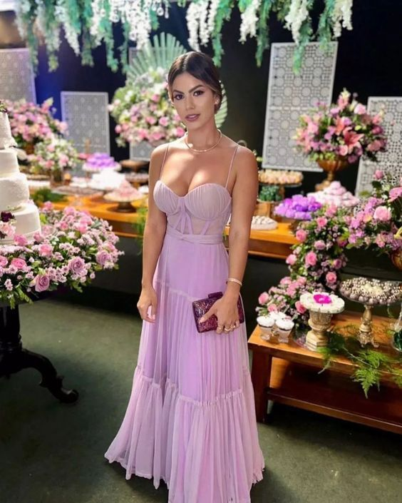Lilac Evening Gown Long Prom Dress Party Dress Y4818