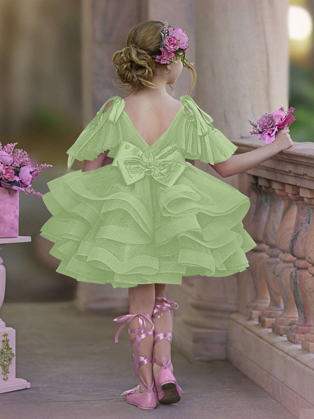 Ballkleid/Princess-Linie Tüll Knielang Geburtstagskleid für Blumenmädchen 
