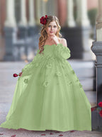 Vestidos de niña de las flores con vestido de princesa y flores en 3D